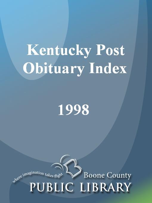 Cover image for Kentucky Post Obituary Index, 1998